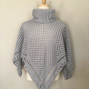 Crochet Mesh Poncho | Handmade Diamond Poncho | Womens Crochet Poncho